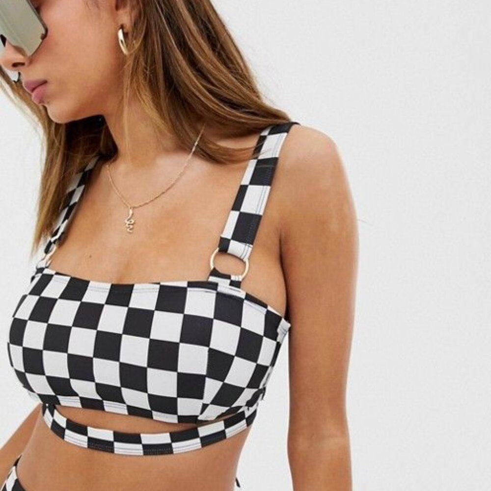 WOLF & WHISTLE Eco Checkers Bikini Top 10DDD/F-G